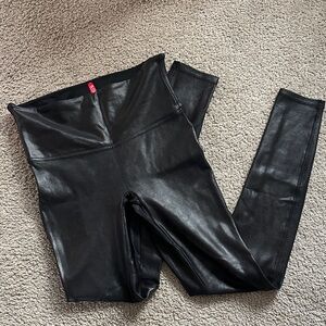 SPANX Shiny Black High-Rise Leggings